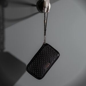 Aimee Kestenberg Black Studded Wristlet with RFID Protection